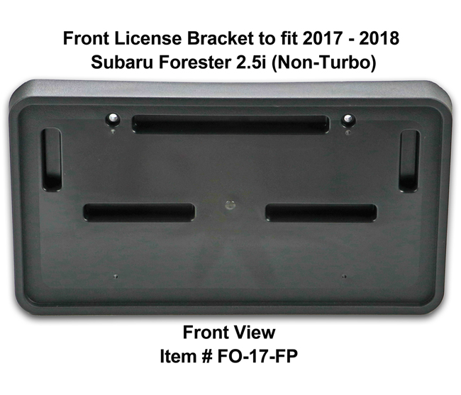 Front View of Front License Bracket FO-17-FP to fit 2017-2018 Subaru Forester 2.5i (Non-Turbo) custom designed and manufactured by C&C CarWorx