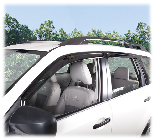 C&C CarWorx set of four Tape-On Outside-Mount Window Visor Rain Guards to fit 2014-15-16-17-18 Subaru Forester models 