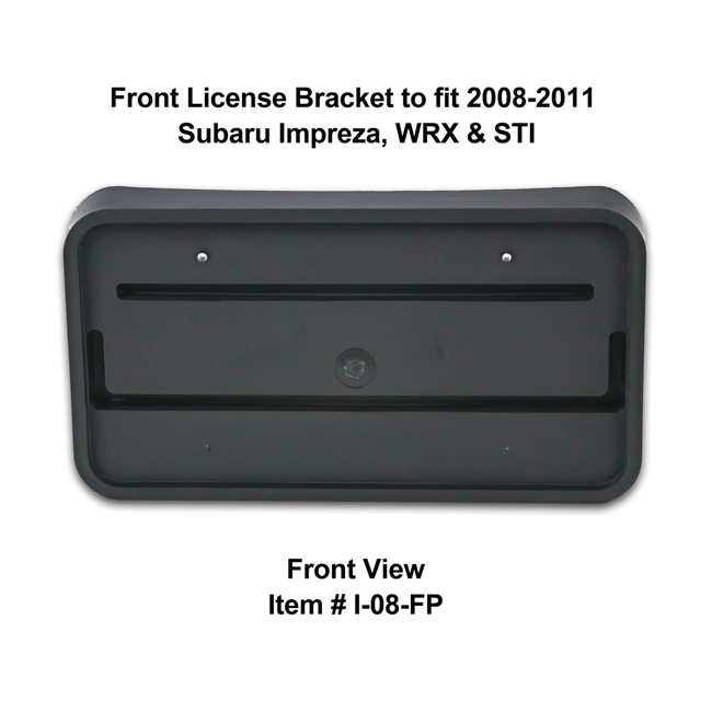 Front View of Front License Bracket I-08-FP to fit 2008-2011 Subaru Impreza, WRX and STI 
