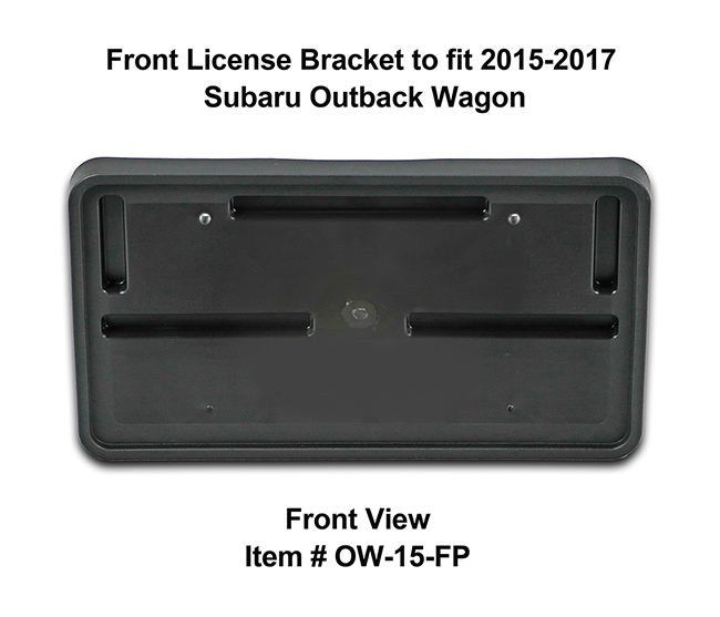 Front View of Front License Bracket OW-15-FP to fit 2015-2017 Subaru Outback custom designed and manufactured by C&C CarWorx