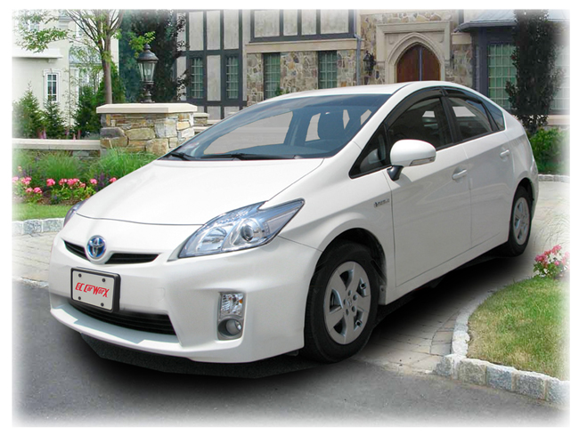 C&C CarWorx set of four Tape-On Outside-Mount Window Visor Rain Guards to fit 2011-12-13-14-15 Toyota Prius XW30 models 