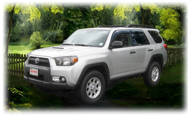 C&C CarWorx set of four Tape-On Outside-Mount Window Visor Rain Guards to fit  2010-11-12-13-14-15-16-17-18-19-20 Toyota 4Runner models 