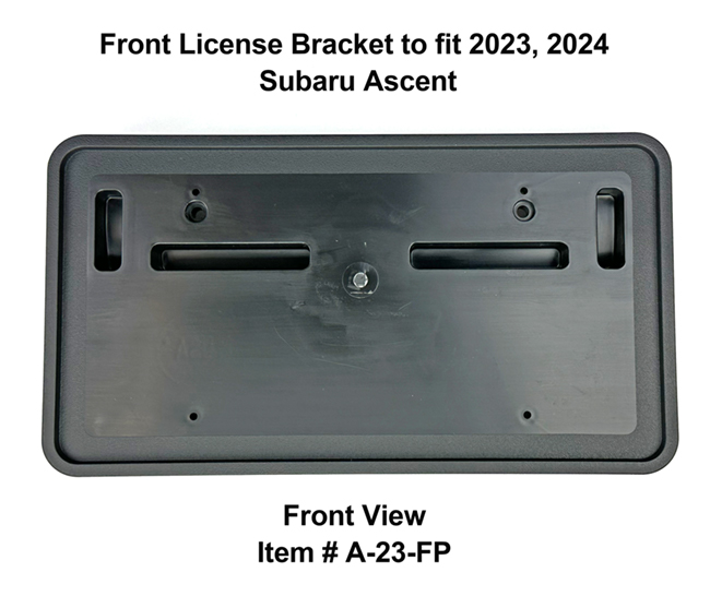 Front View of Front License Bracket A-23-FP to fit 2023, 2024  Subaru Ascent custom designed and manufactured by C&C CarWorx