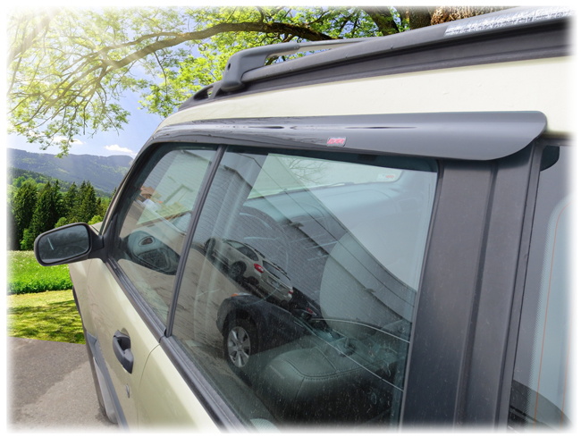 Customer testimonials confirm overwhelming satisfaction with the C&C CarWorx set of two Tape-On Outside-Mount Window Visor Rain Guards to fit 1998-99-00-01-02 Subaru Forester models 