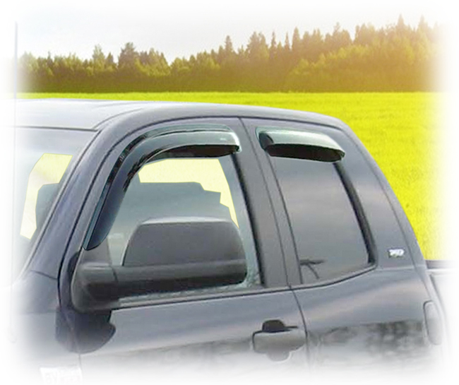 Customer testimonials confirm overwhelming satisfaction with the C&C CarWorx set of four Tape-On Outside-Mount Window Visor Rain Guards to fit 2007-08-09-10-11-12-13-14-15-16-17-18-19-20 Toyota Tundra Double Cab models 