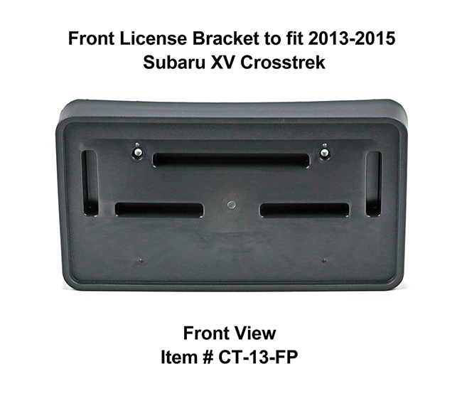 Front View of Front License Bracket CT-13-FP to fit 2013-2015 Subaru XV Crosstrek custom designed and manufactured by C&C CarWorx