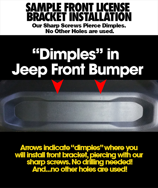 Sample_Installation_Front License Bracket by C&C CarWorx to fit Jeep Wrangler Sport, Sport S, Sport Altitude and Freedom Edition