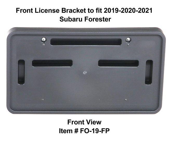 Front View of Front License Bracket FO-19-FP to fit 2019-2020-2021 Subaru Forester custom designed and manufactured by C&C CarWorx