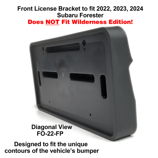Front License Bracket by C&C CarWorx to fit the 2022, 2023, 2024 Subaru Forester