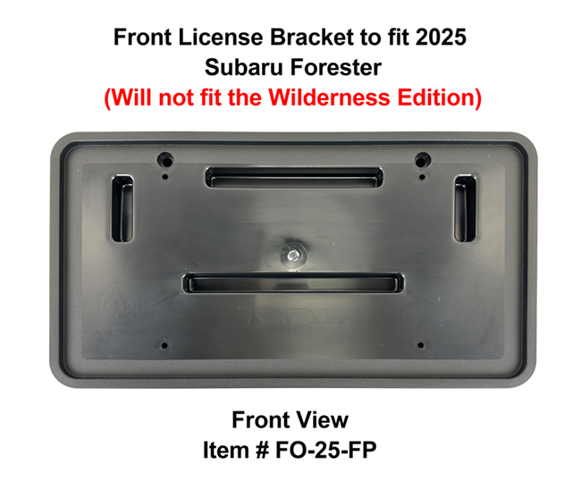 Front License Bracket by C&C CarWorx to fit the 2025 Subaru Forester