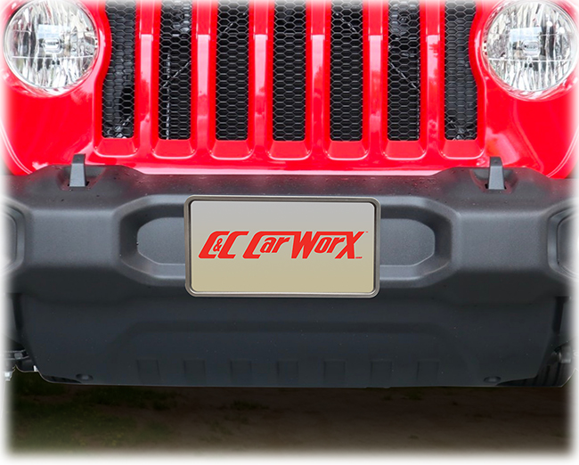 Easy to install, complete instructions are available outlining every detail you need to know. No new holes need to be drilled into your bumper! Our sharp screws pierce existing dimples Jeep Wrangler leaves unopened since some states to do not require front license plates.