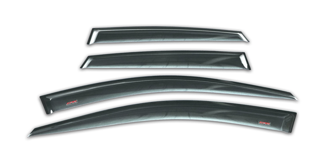 Shown: Set of four WV-08I-TF Tape-On Outside-Mount Window Visor Rain Guards to fit 2008-2011 Subaru Impreza Hatchback and Sedan