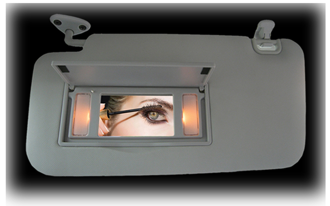 Illuminated Lighted Vanity Mirror Sun Visors for 2009, 2010, 2011, 2012, 2013 Subaru Forester. 