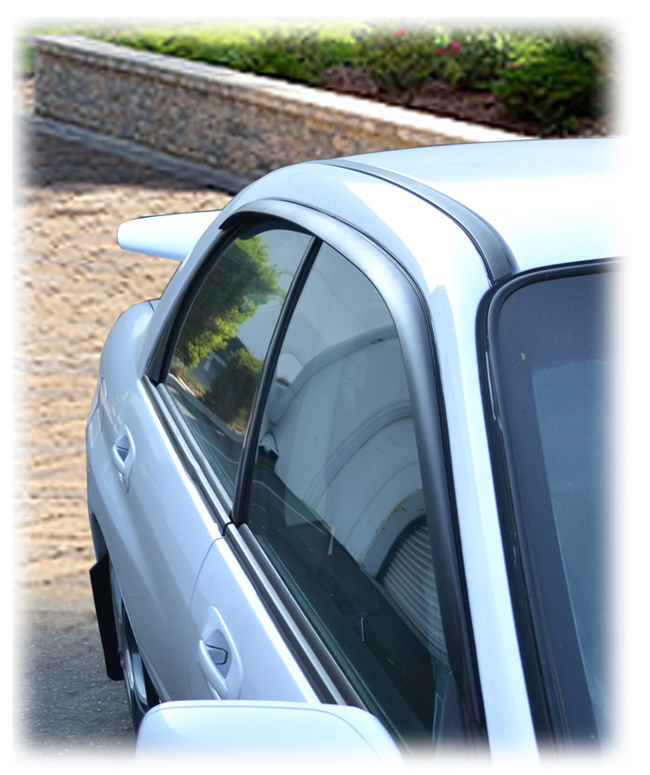 Customer testimonials confirm overwhelming satisfaction with the Set of 2 Tape-On Outside-Mount Window Visor Rain Guards 
in Japanese OEM Style 
to fit Sedan Models only of 
2002-2007 Subaru Impreza and Impreza WRX by C&C CarWorx