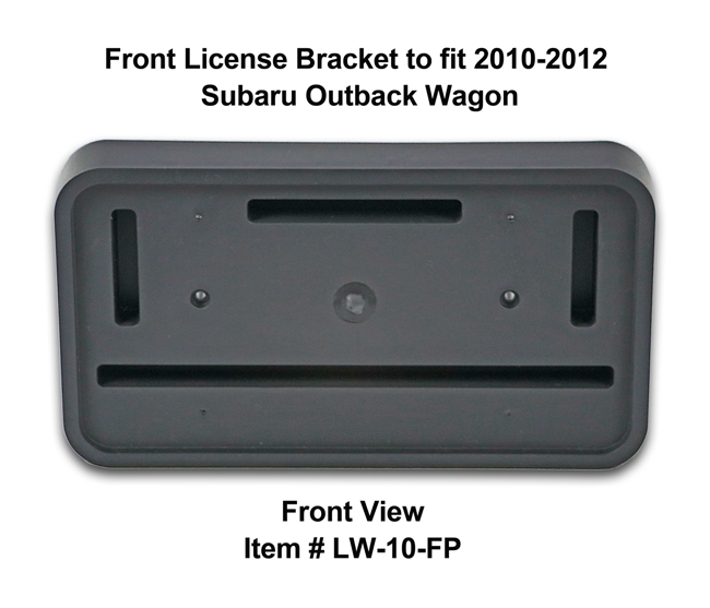 Front View of Front License Bracket LW-10-FP to fit 2010-2012 Subaru Outback Wagon custom designed and manufactured by C&C CarWorx
