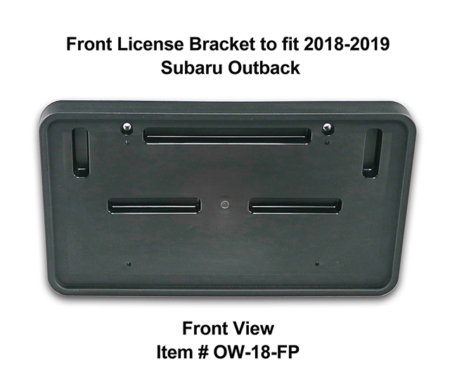 Front View of Front License Bracket OW-18-FP to fit 2018-2019 Subaru Outback custom designed and manufactured by C&C CarWorx