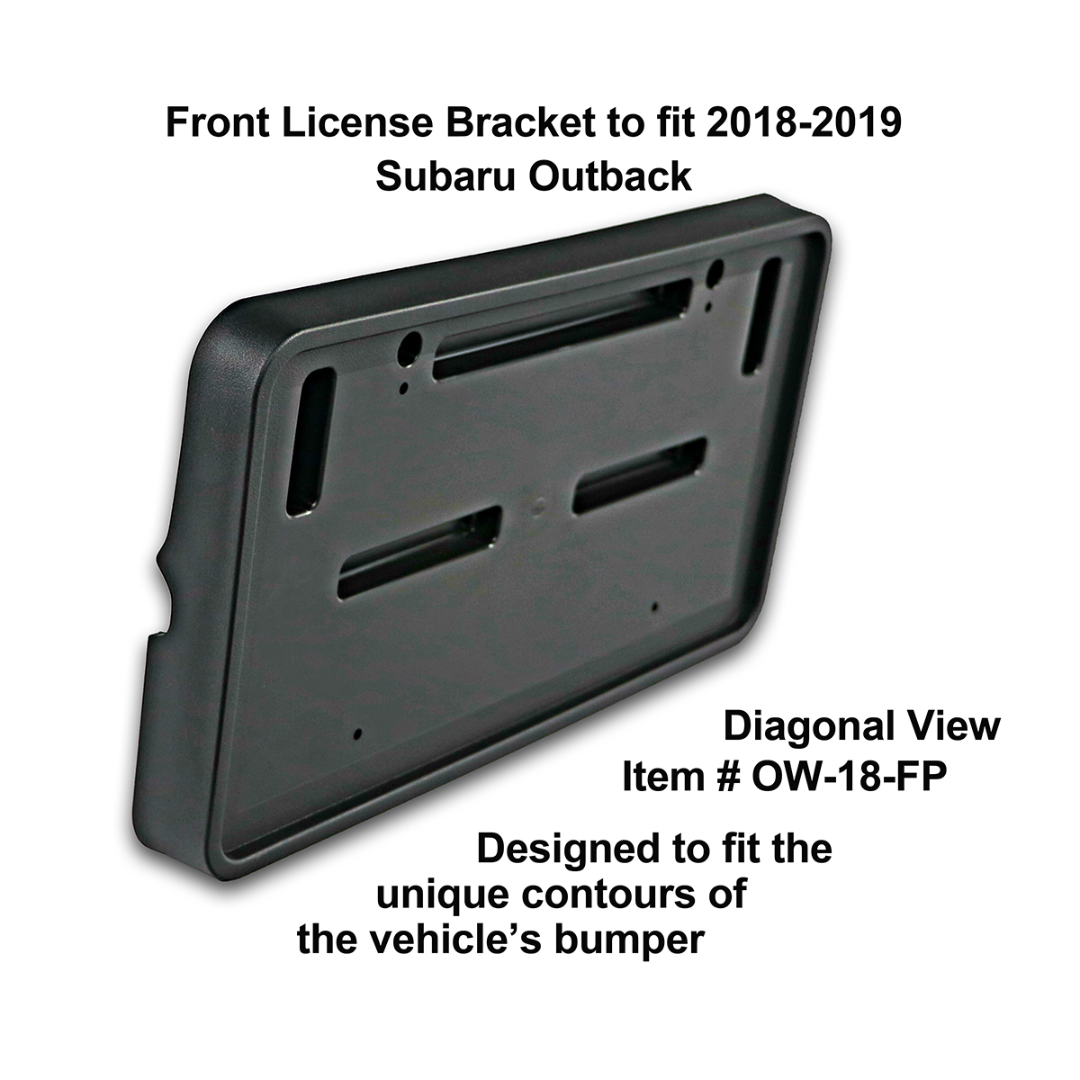 Front and Rear License Plate Frame/Bracket Assembly to fit 2018-2019 Subaru Outback Wagon ON 2019 Subaru Outback Front License Plate Bracket