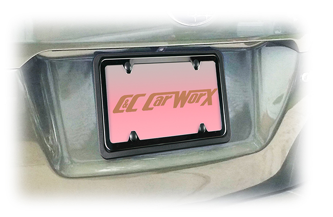 With the addition of our handsome black stainless steel license plate frame installed within our Universal Rear License Bracket by C&C CarWorx, your vehicle makes a classy statement which greatly enhances your vehicle's rear styling.