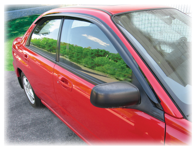 C&C CarWorx set of two Tape-On Outside-Mount Window Visor Rain Guards to fit 2002-2007 Subaru Impreza, Impreza WRX and STI, Sedans and Wagons 
