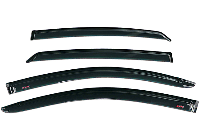 Shown: Set of Four WV-05A-TF Tape-On Outside-Mount Window Visor Rain Guards to fit 2005-2012 Toyota Avalon