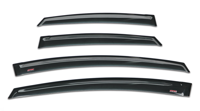 Shown: Set of Four Tape-On Outside-Mount Window Visor Rain Guards to fit 2011-15 Toyota Prius XW30
