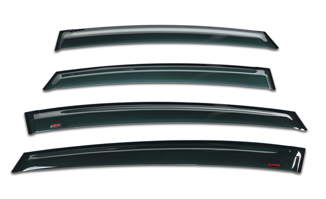 Shown: Set of Four WV-12PV-TF Tape-On Outside-Mount Window Visor Rain Guards to fit 2012-17 Toyota  Prius V 