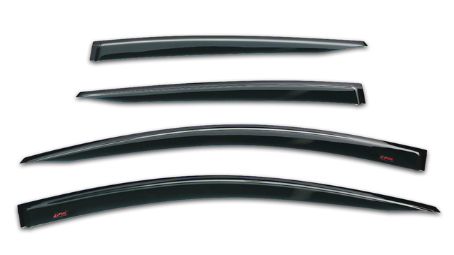 Shown: Set of Four WV-16P-TF Tape-On Outside-Mount Window Visor Rain Guards to fit 2016 Toyota  Prius XW50 