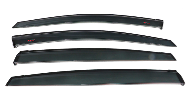 Shown: Set of Four WV-17SI-5-TI-ct Tape-On Outside-Mount Window Visor Rain Guards to fit 2018-2019-2020-2021-2022-2023 Subaru Crosstrek 