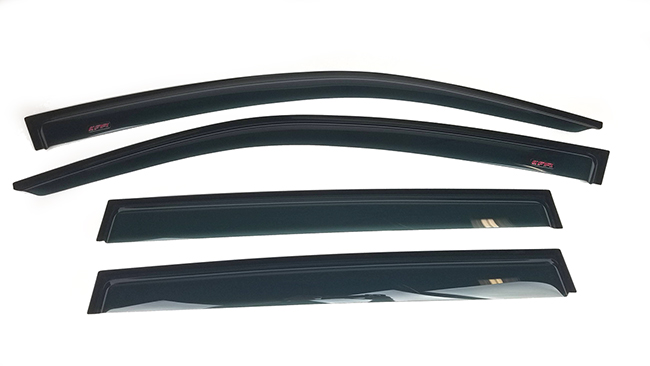 Shown: Set of four WV-19F-TF Tape-On Outside-Mount Window Visor Rain Guards to fit 2019-2020-2021 Subaru Forester