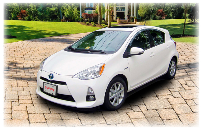 C&C CarWorx set of four Tape-On Outside-Mount Window Visor Rain Guards to fit 2012-13-14-15-16 Toyota Prius C models 