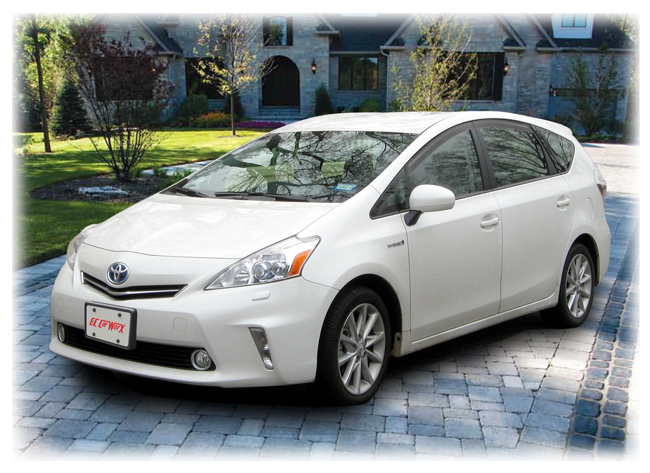 C&C CarWorx set of four Tape-On Outside-Mount Window Visor Rain Guards to fit 2012-13-14-15-16-17 Toyota Prius V models 